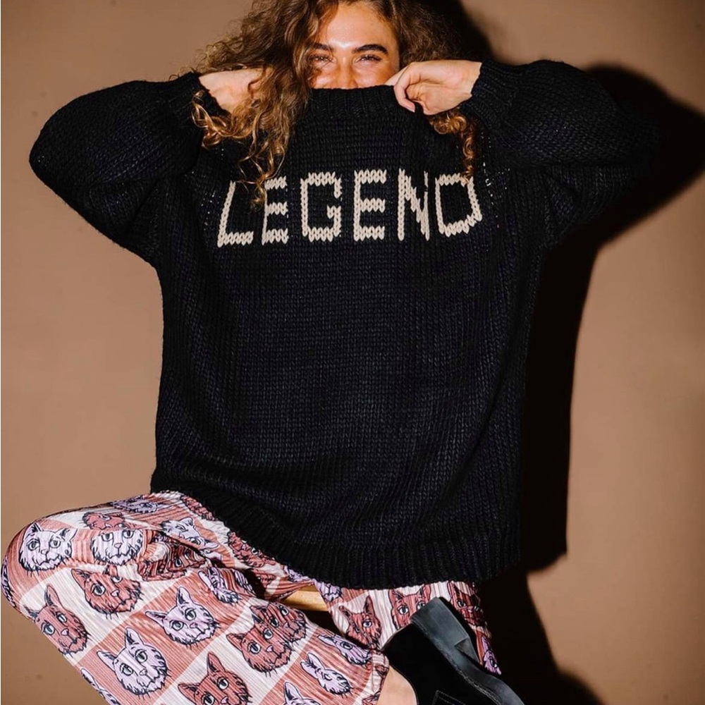 Dressed in LALA Legend Black Sweater, Size: S/M